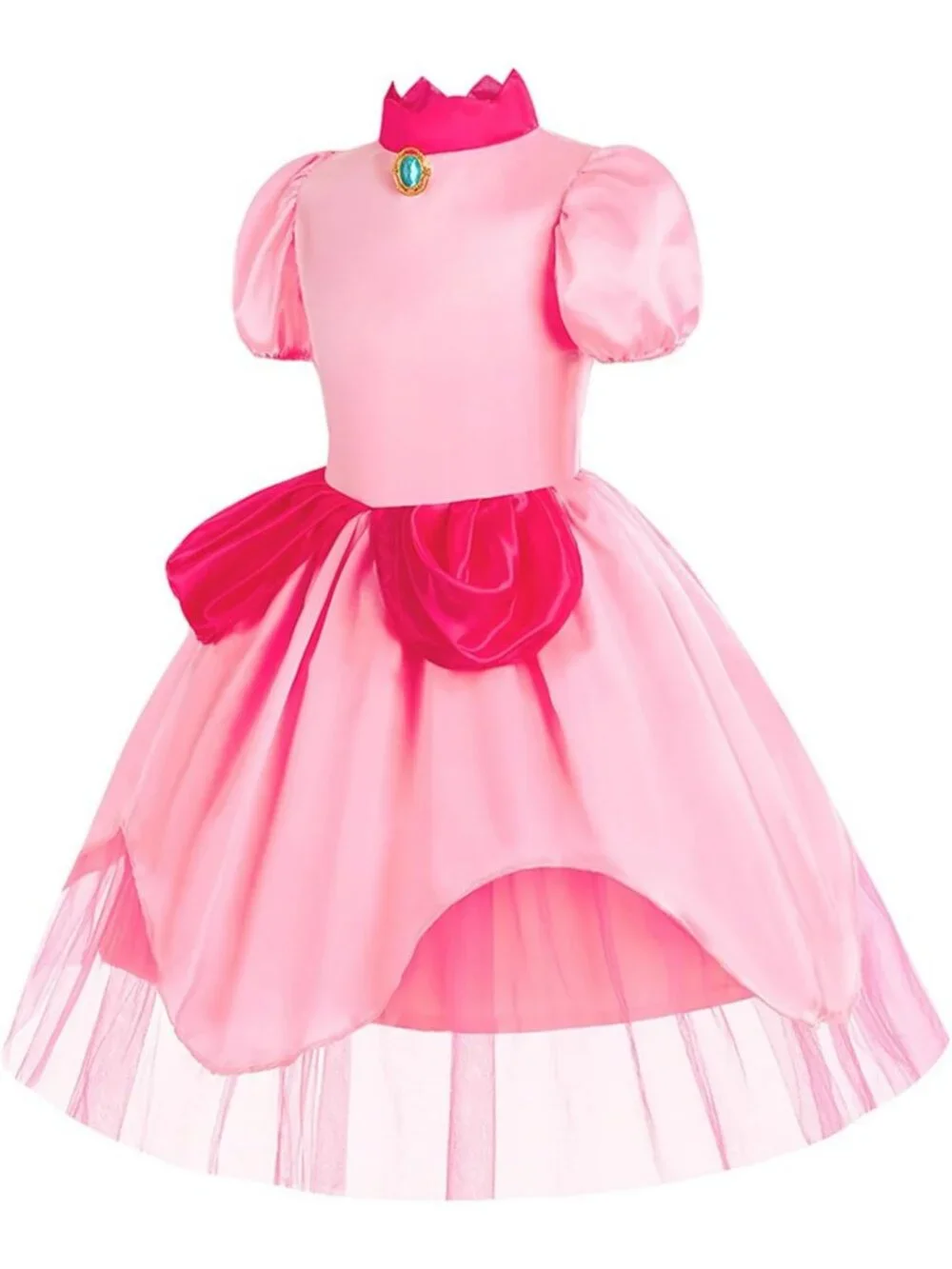 Girls' Princess Costume - Classic Pink Dress for Halloween, Cosplay & Birthday